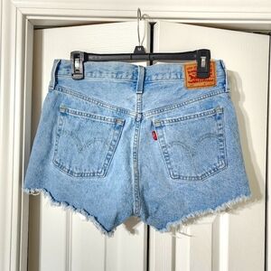 Levis 501 Button Fly High Waisted Denim Short